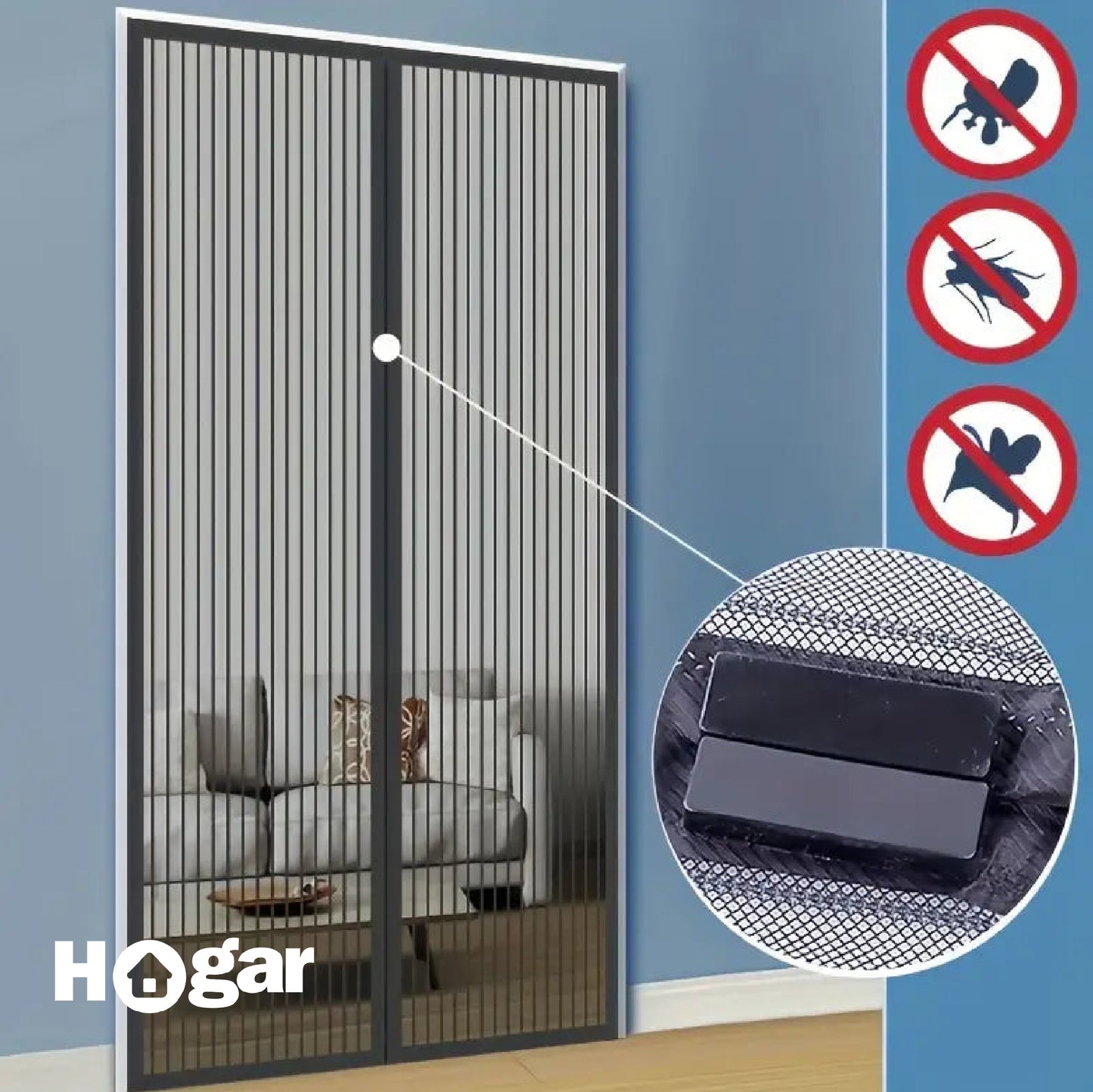 Cortina Magnética Para Puertas: protección contra plagas ¡Aire fresco sí, mosquitos no❌!