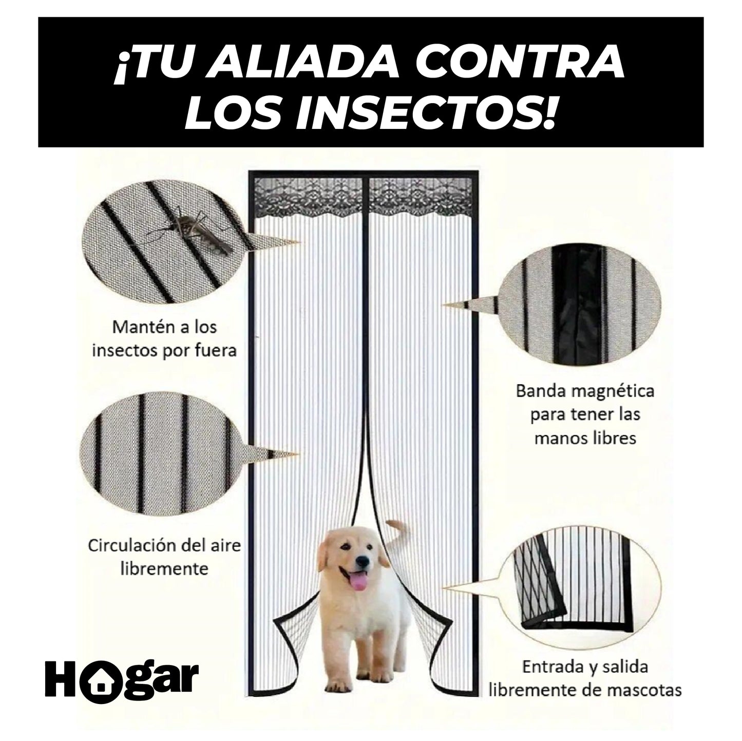 Cortina Magnética Para Puertas: protección contra plagas ¡Aire fresco sí, mosquitos no❌!