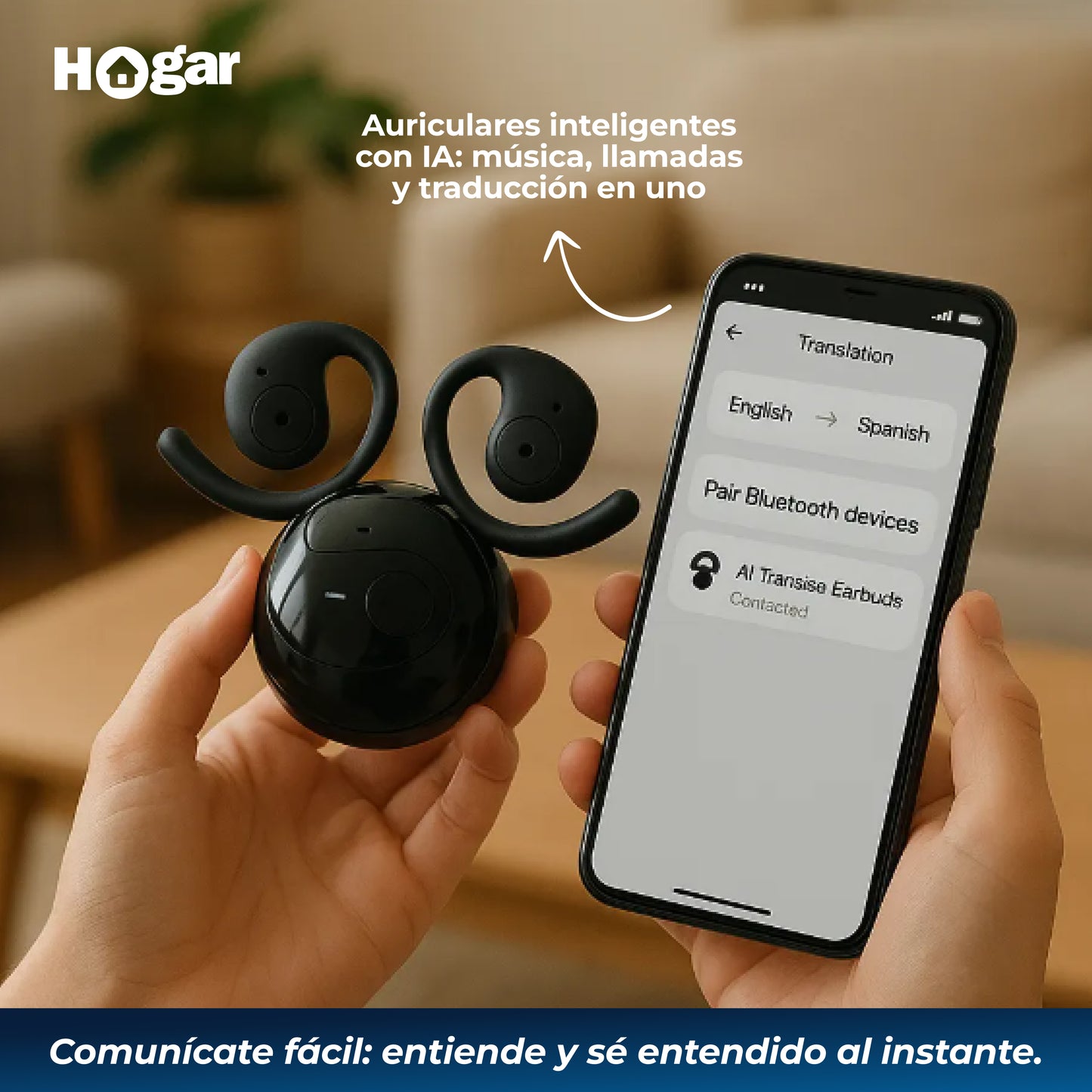 ¡Habla y entiende cualquier idioma al instante! – Auriculares Bluetooth con Traducción Instantánea en 140 Idiomas