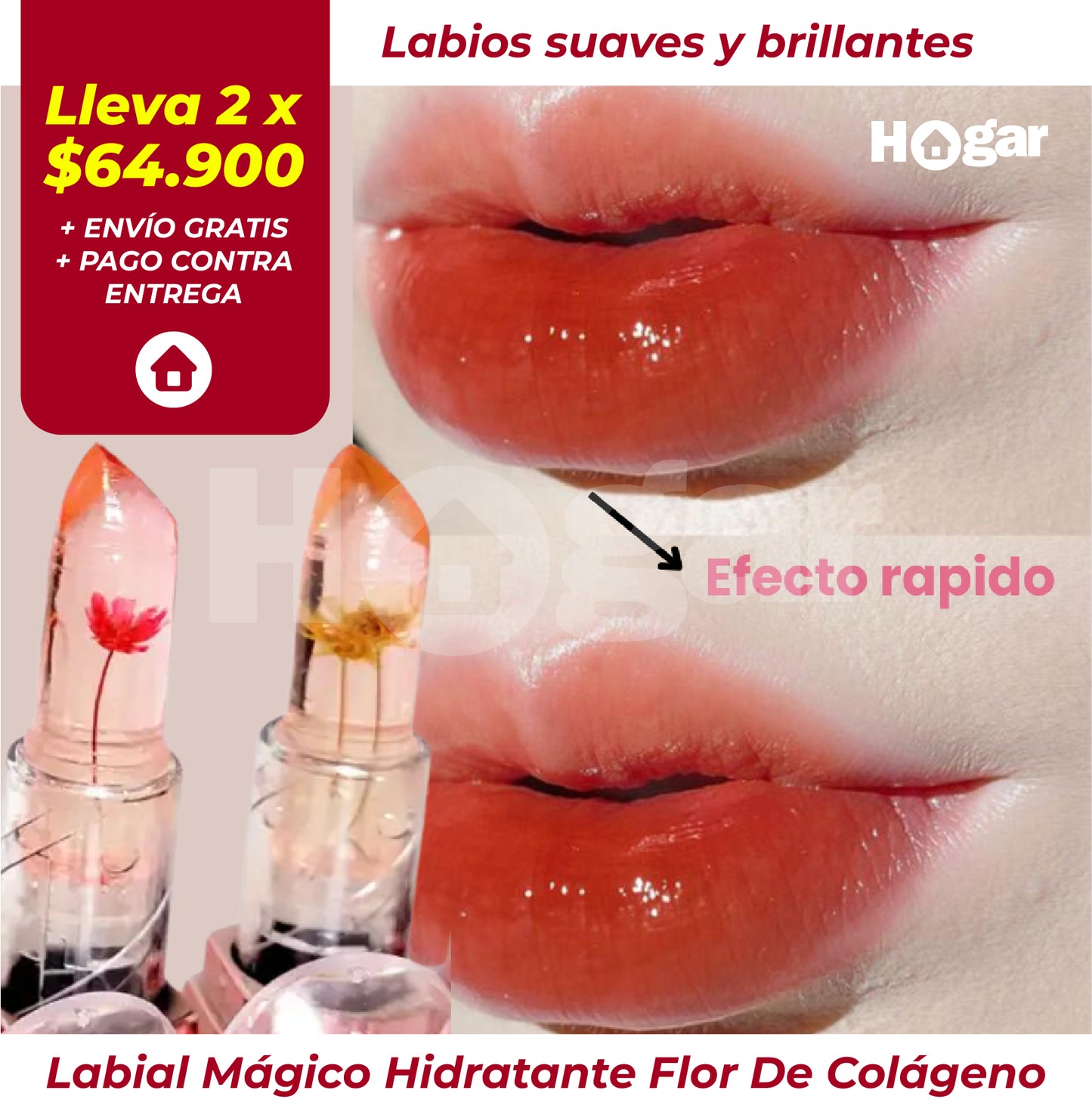Labial Mágico Hidratante Flor De Colágeno🌸 ¡Paga 1 lleva 2 con envío gratis!