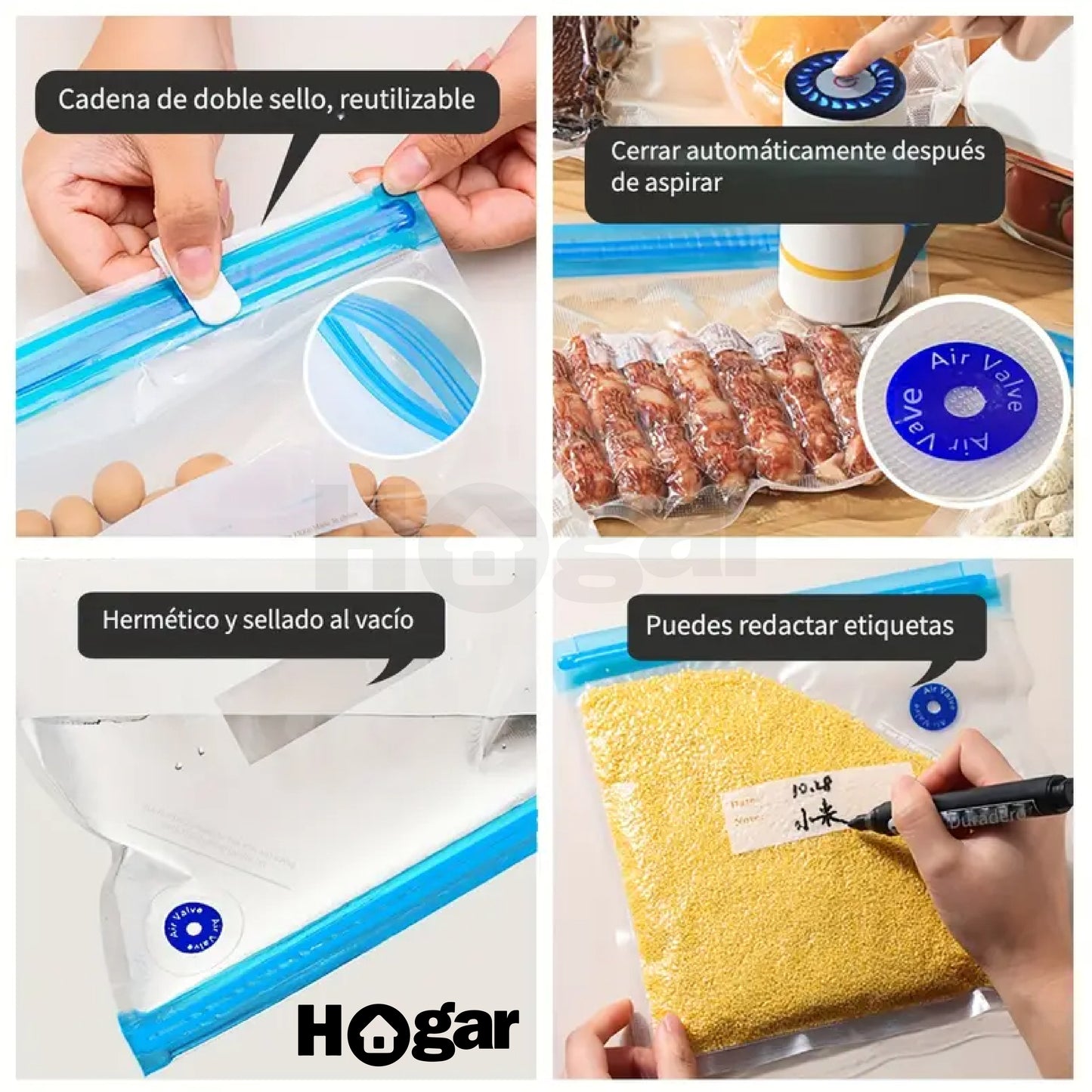 KIT AHORRADOR DE ESPACIO: 5 BOLSAS AL VACÍO REUTILIZABLES + BOMBA ELÉCTRICA