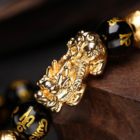 Pulsera Obsidiana Feng Chui - Atrae Riqueza