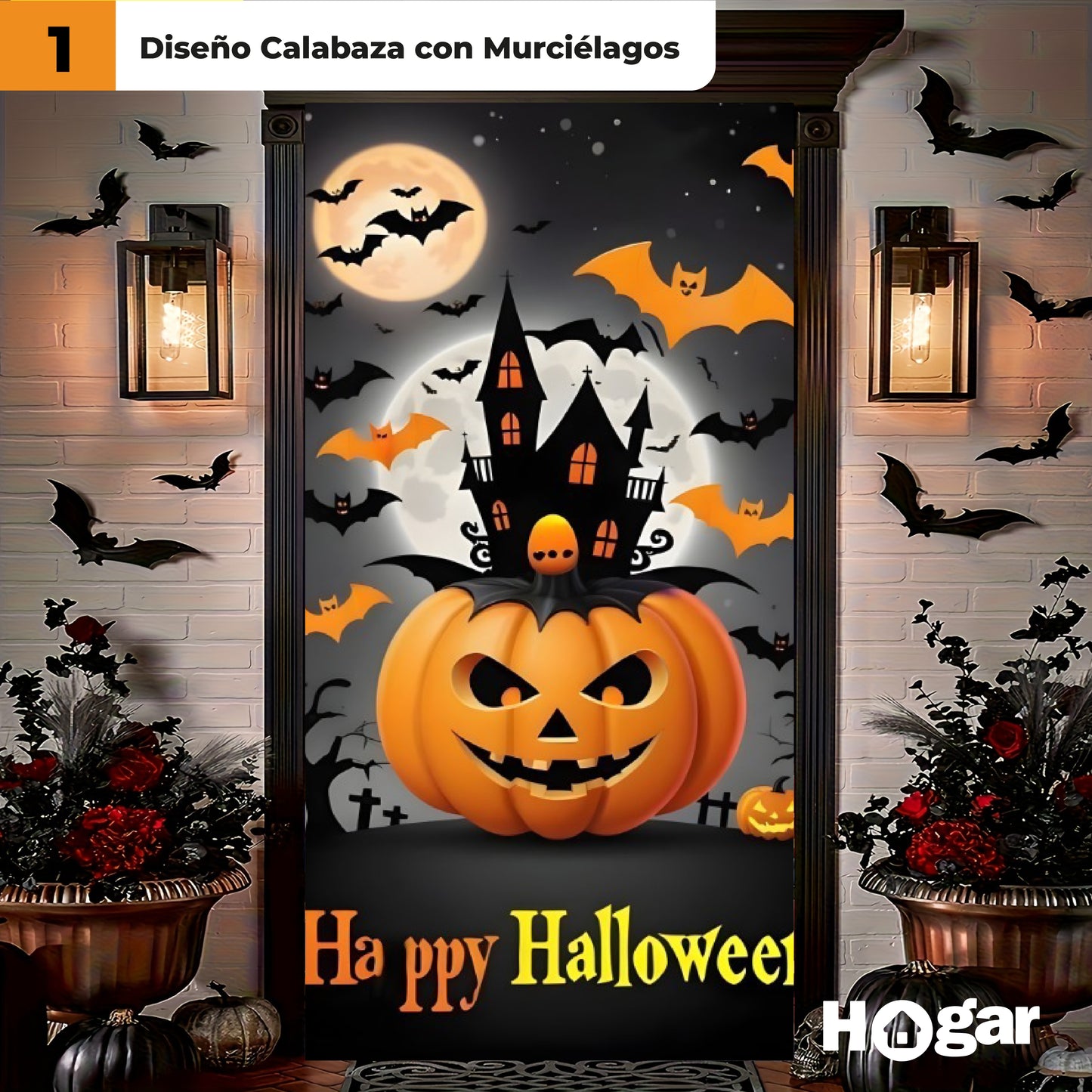 ¡Decora tu casa en segundos, sin gastar de más, y sorprende a tu familia y vecinos con la puerta más llamativa de Halloween!