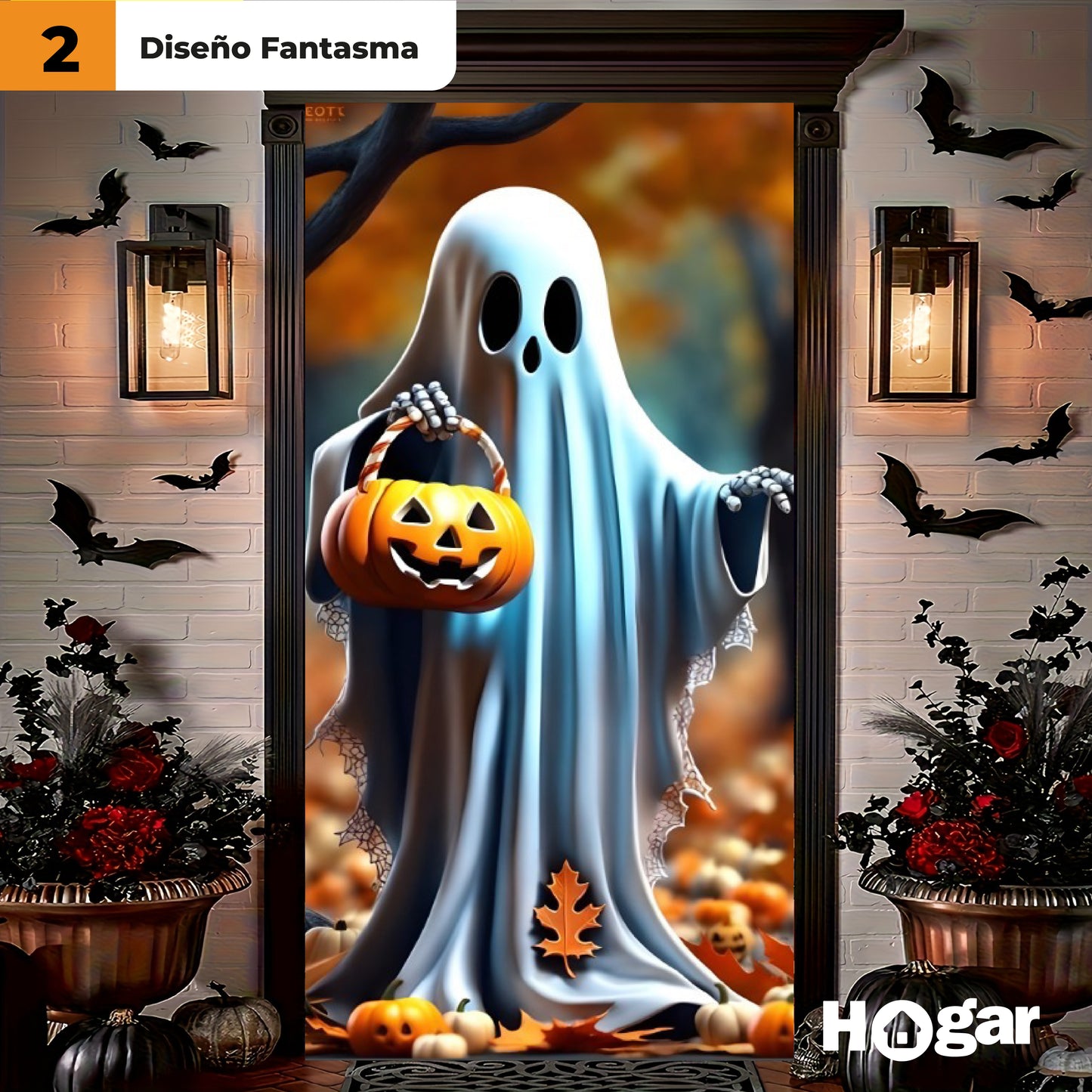 ¡Decora tu casa en segundos, sin gastar de más, y sorprende a tu familia y vecinos con la puerta más llamativa de Halloween!