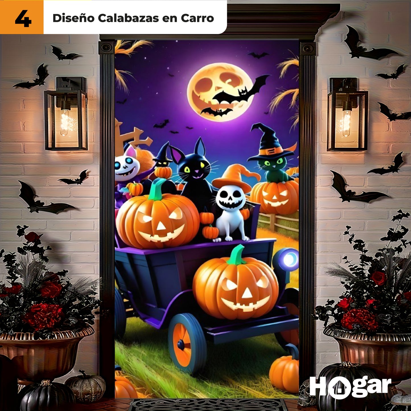 ¡Decora tu casa en segundos, sin gastar de más, y sorprende a tu familia y vecinos con la puerta más llamativa de Halloween!