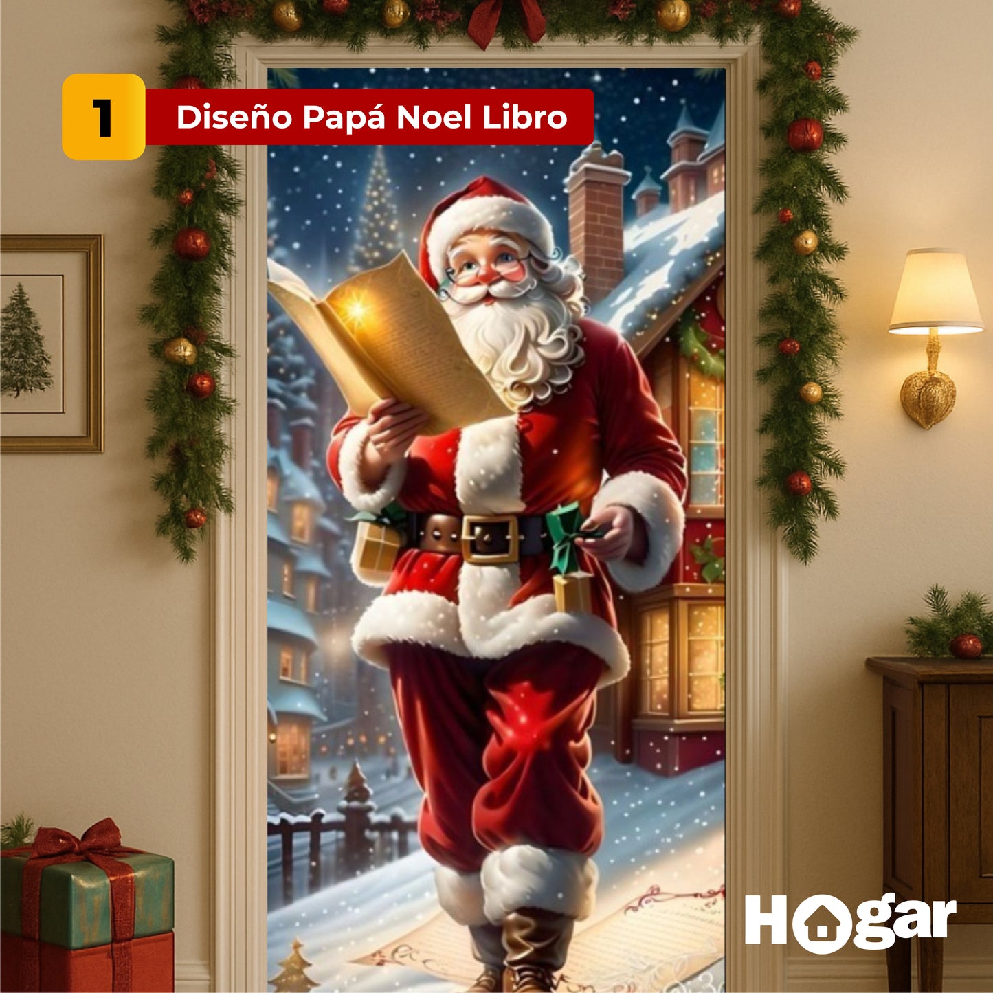 ¡La magia de la Navidad empieza en tu puerta! Decora al instante con nuestras Fundas Navideñas fáciles de poner y reutilizar.