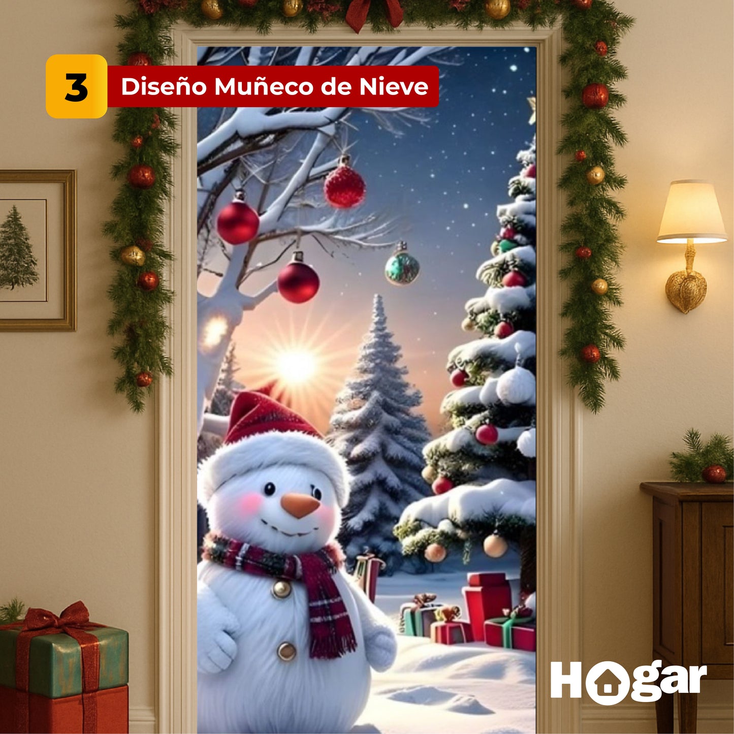 ¡La magia de la Navidad empieza en tu puerta! Decora al instante con nuestras Fundas Navideñas fáciles de poner y reutilizar.