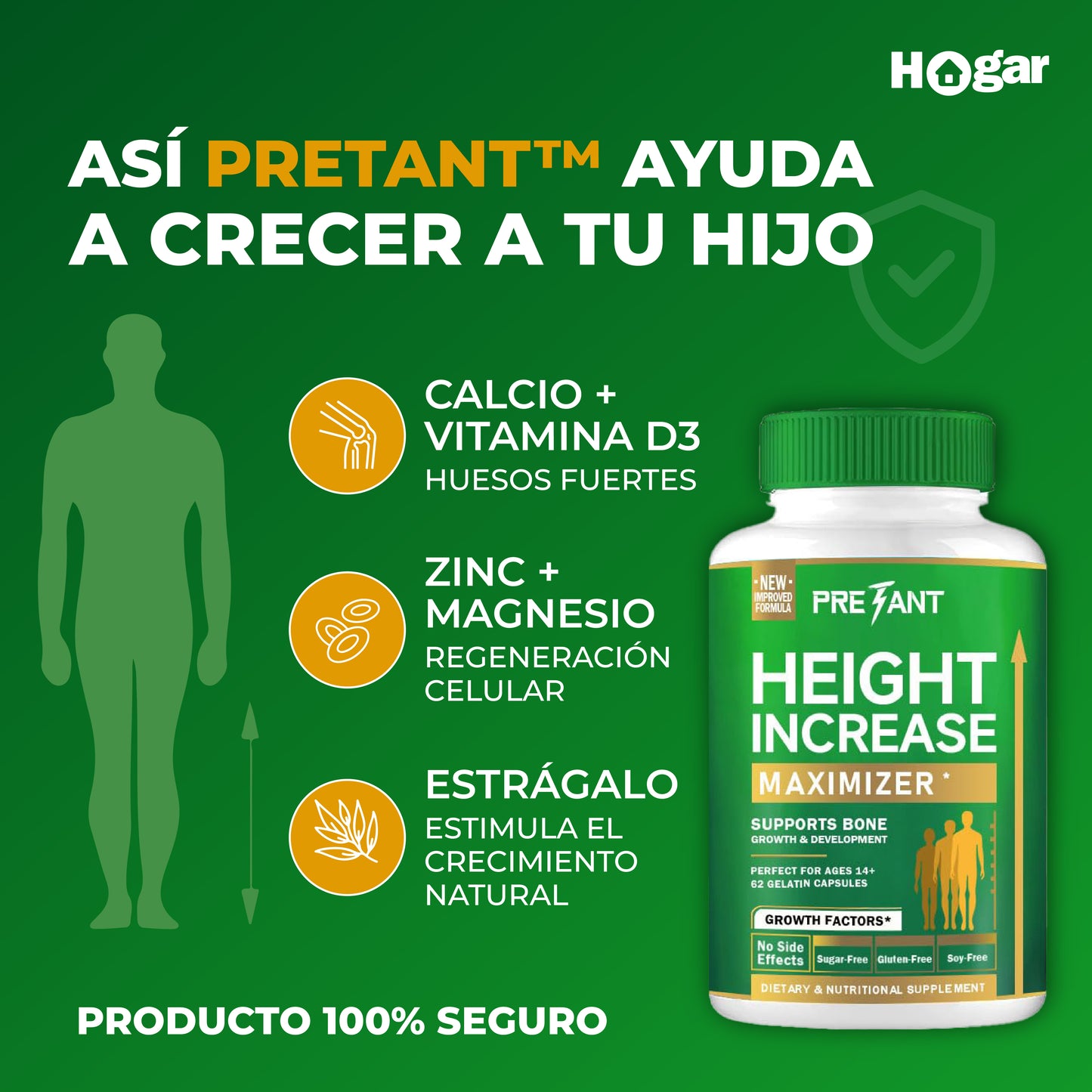 Maximizador De Crecimiento Pretant™️ – ¿Tu hijo no crece como los demás? Apoya su estatura después de los 14 sin hormonas ni riesgos