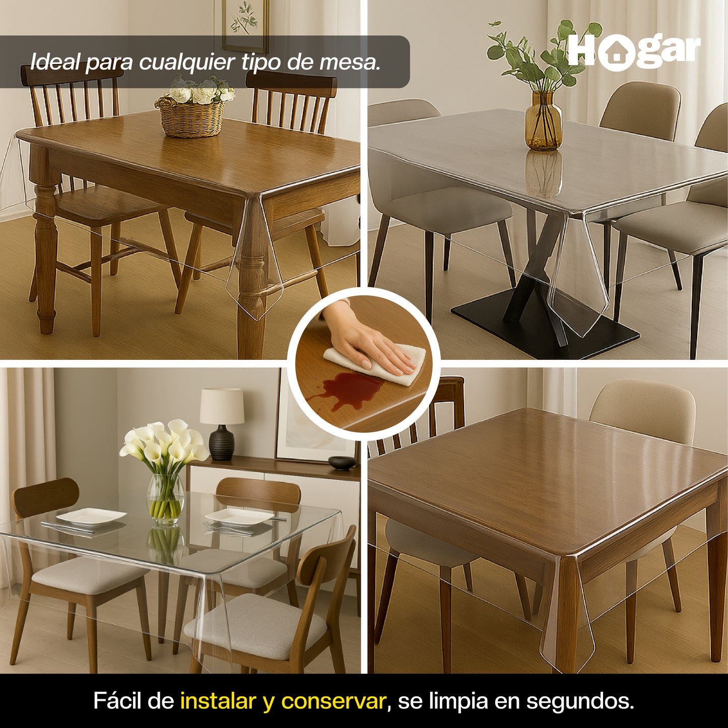 Velaria™ – Protección Invisible para tu Mesa | Evita rayones, manchas y desgaste sin tapar su diseño