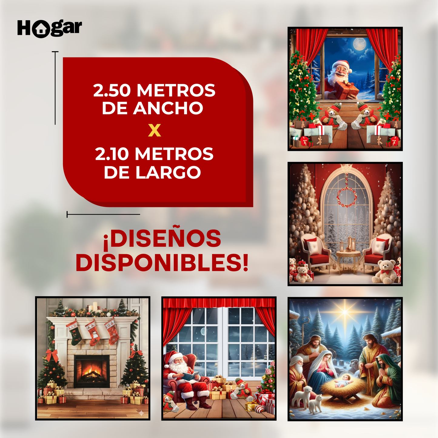 (Oferta) Fondo Navideño + Obsequio: Funda para Puerta Navideña🎄