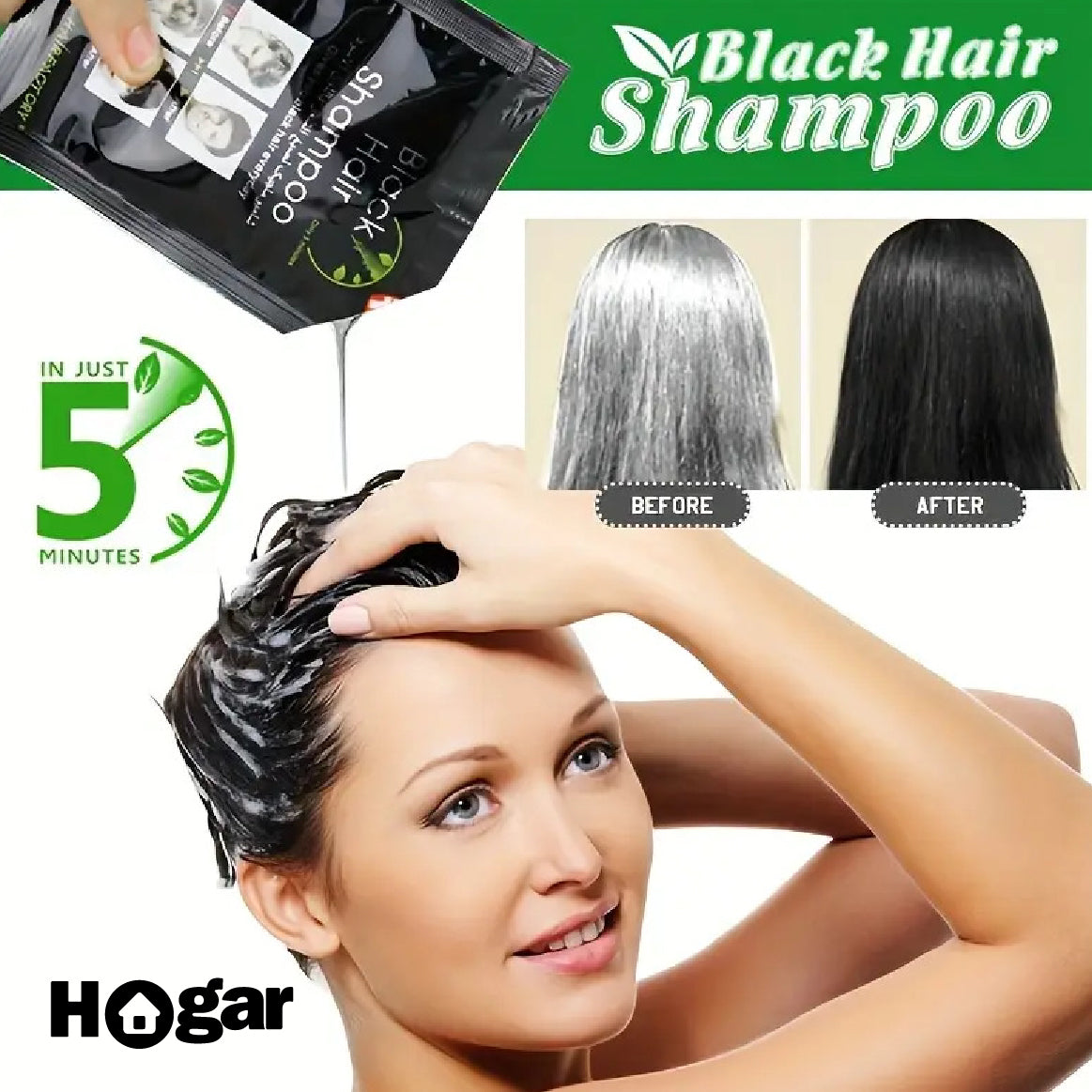Shampoo Rejuvenecedor de Cabello CubreCanas Pro®️ PACK X 10 UNIDADES ¡Quítate unos cuantos años de encima!