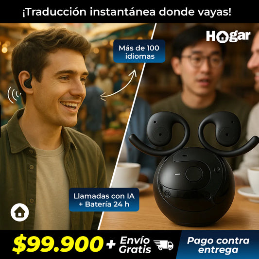 ¡Habla y entiende cualquier idioma al instante! – Auriculares Bluetooth con Traducción Instantánea en 140 Idiomas