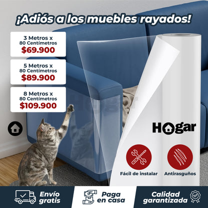 Protector Adhesivo Transparente Antirasguños para sofás y muebles
