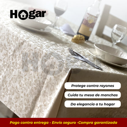 Mantel Primavera Color Champán: El mantel de alta gama que repele todo. ¡Impermeable, Antimanchas y Antirayones!