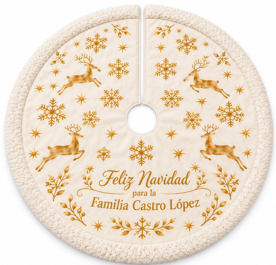 Pie de Arbol Navidad en Familia