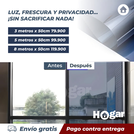Película Adhesiva de Privacidad con Protección Solar ¡SIN CALOR, SIN ENCIERRO, SIN MIRADAS!