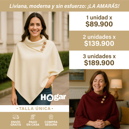 ¡No te demores más frente al espejo! Esta ruana te resuelve la pinta en un segundo – Ruana Polar