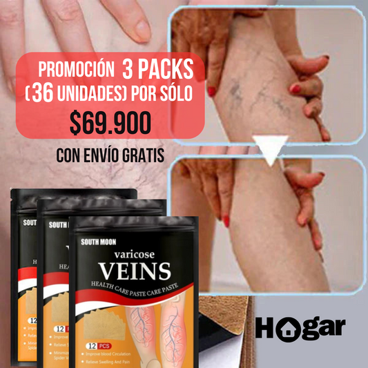 PROMOCIÓN 3X1 Pack de 3 cajas de Parches Naturales para Varices (32 Unidades)