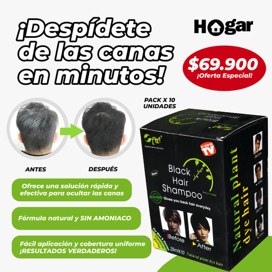 Shampoo Rejuvenecedor de Cabello CubreCanas Pro®️ PACK X 10 UNIDADES ¡Quítate unos cuantos años de encima!