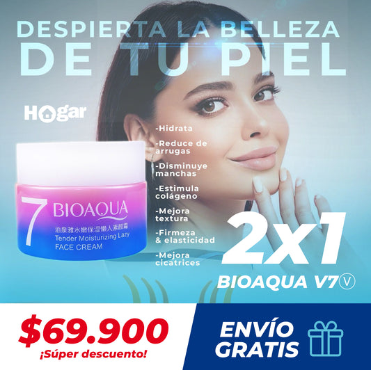 2x1 CREMA ACLARANTE REVITALIZANTE BIOAQUA V7Ⓥ ¡Doble poder para tu piel!