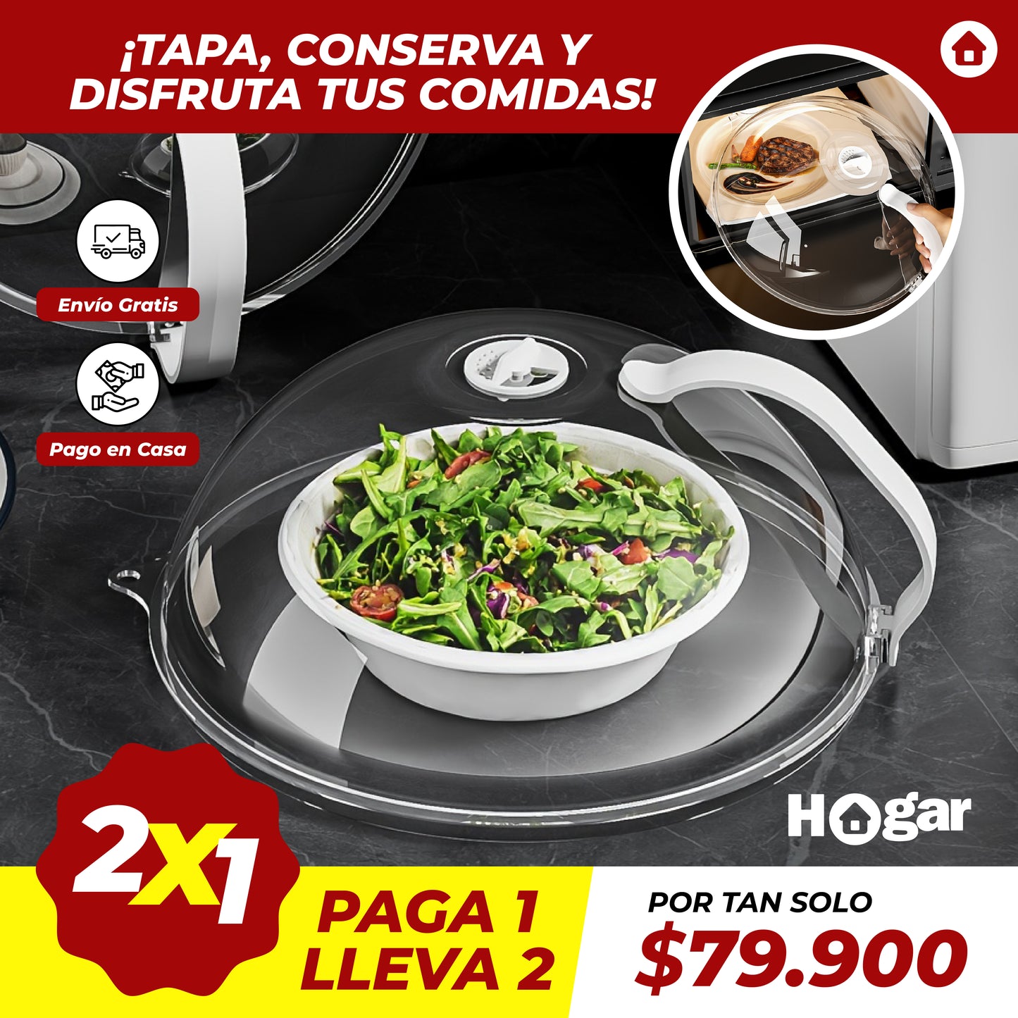 Cubierta Protectora para Microondas - Transparente, Resistente al Calor y Reutilizable (Oferta 2x1)