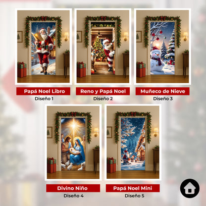 ¡La magia de la Navidad empieza en tu puerta! Decora al instante con nuestras Fundas Navideñas fáciles de poner y reutilizar.