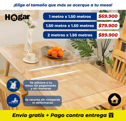¡Tu mesa siempre como nueva! Evita rayones, manchas y daños al instante - Película de PVC Transparente Para Protección de Comedor