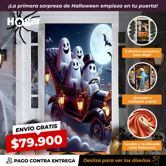 ¡Decora tu casa en segundos, sin gastar de más, y sorprende a tu familia y vecinos con la puerta más llamativa de Halloween!