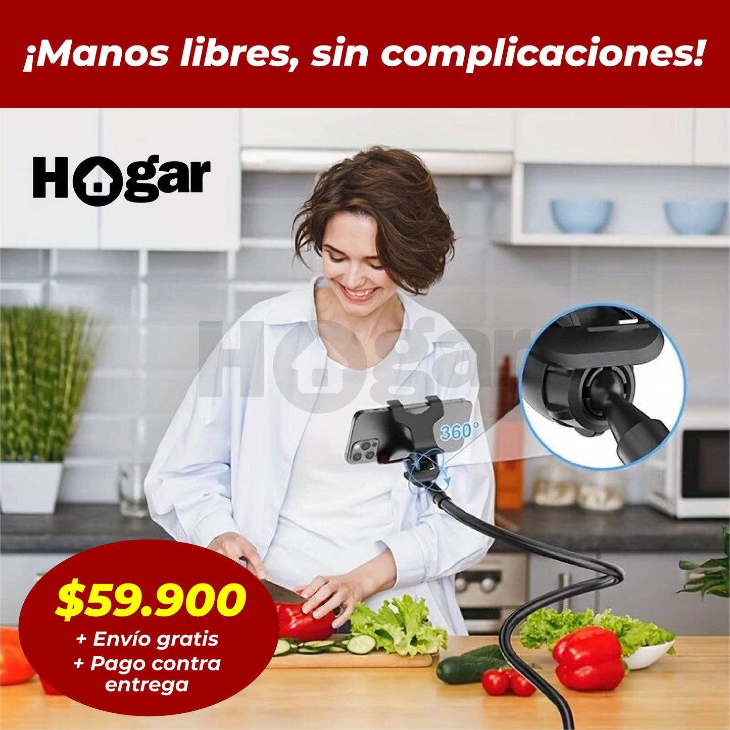 Cocina mientras disfrutas de tu novela favorita con Confortline®, un soporte multifuncional que te permite hacer varias cosas a la vez