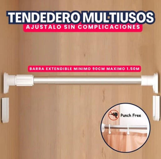 40% OFF - Barra Expandible Multiusos (sin necesidad de perforaciones) con distancia de 90 hasta 1.50 m