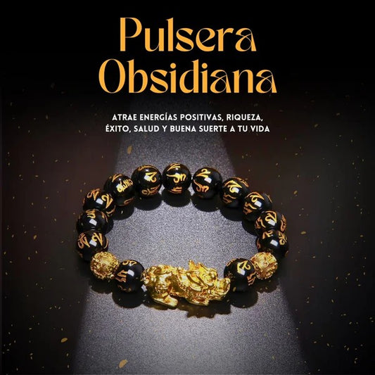 Pulsera Obsidiana Feng Chui - Atrae Riqueza