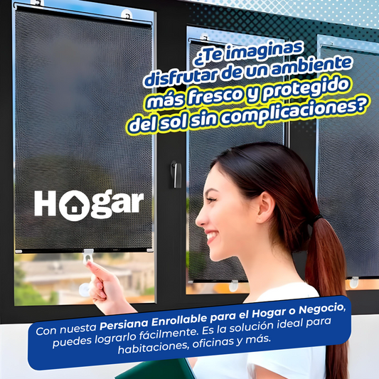 PERSIANA ENROLLABLE PORTÁTIL ¡Bloquea la luz y protege tu privacidad sin perforaciones ni complicaciones!